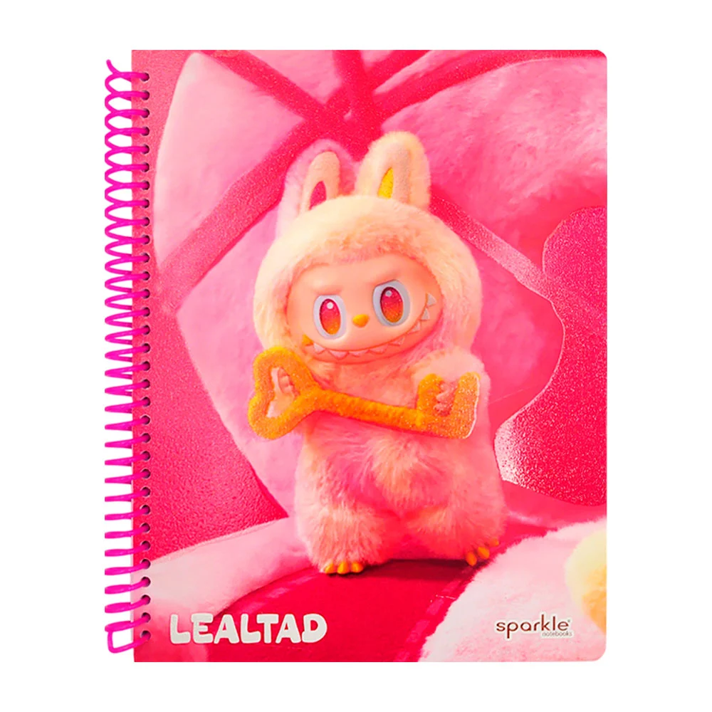 Cuaderno profesional sparkle de 100 hojas, espiral de plástico y estampado para niña, 21x27cm, variedad de diseños / 326545 / cdpr90p2-p