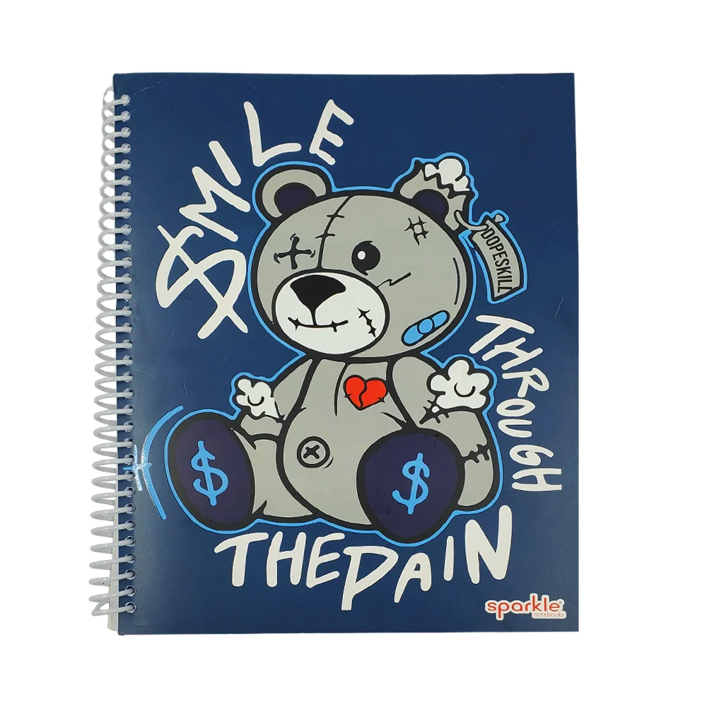 Cuaderno profesional sparkle de 100 hojas, espiral de plástico y estampado para niño, 21x27cm, variedad de diseños / 326545