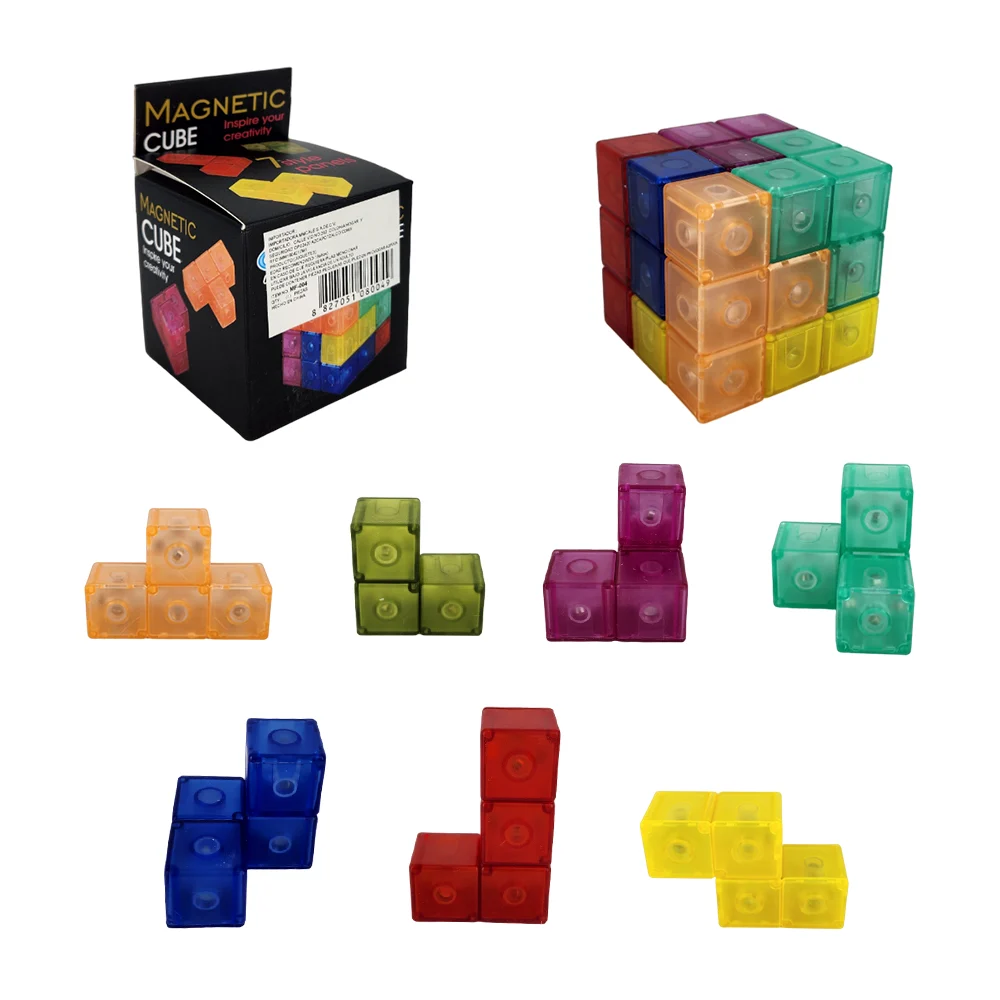 Cubo armable con piezas magnéticas tipo tetris / fx8827