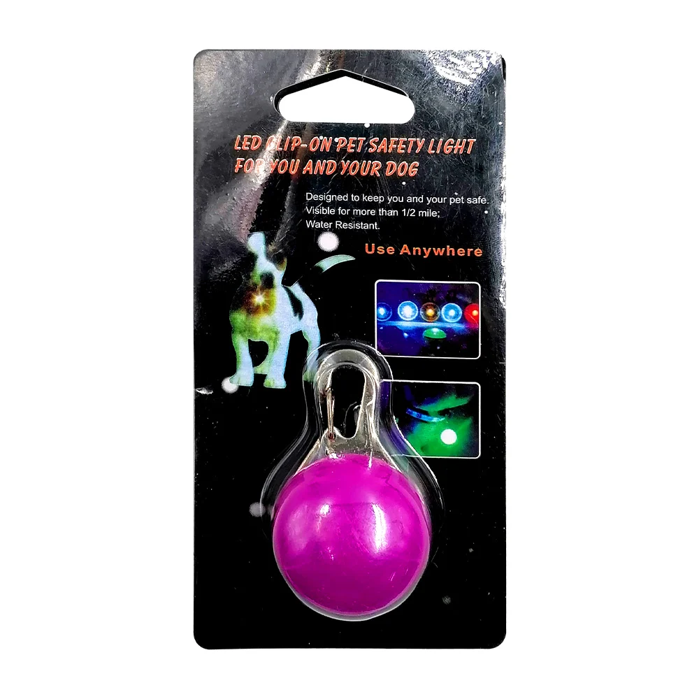 1pza Dije clip con luz led para collar de mascotas, variedad de colores / led clip-on pet