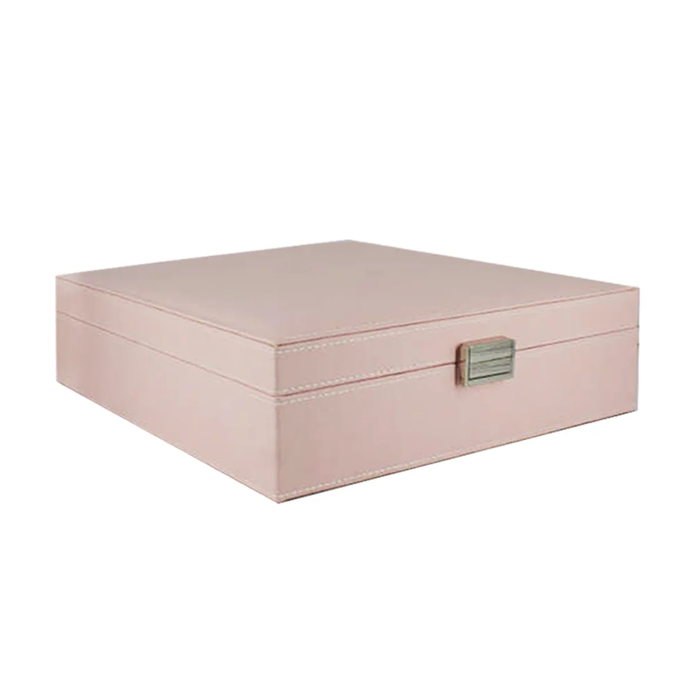 Organizador joyero alhajero multifuncional en forma rectangular de 19 compartimentos y 8 mini ganchos, variedad de colores
