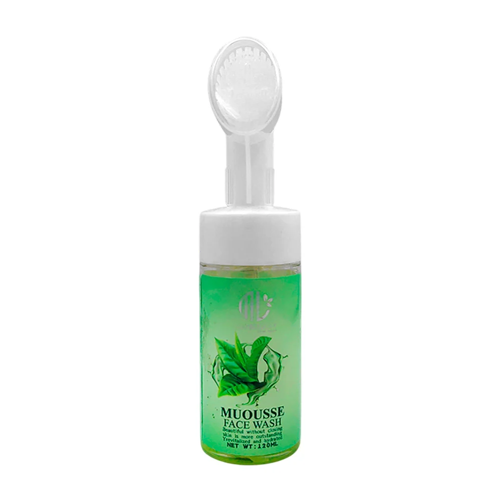 Mousse espuma facial limpiadora con extracto de té verde + cepillo limpiador, 120ml / maybelucky / cy-210503
