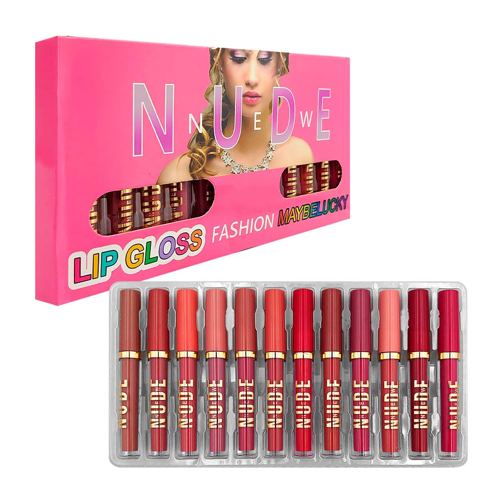 Paquete con 12 labiales líquidos en tono matte new nude, variedad de tonos / maybelucky / cy-214312 / 632143