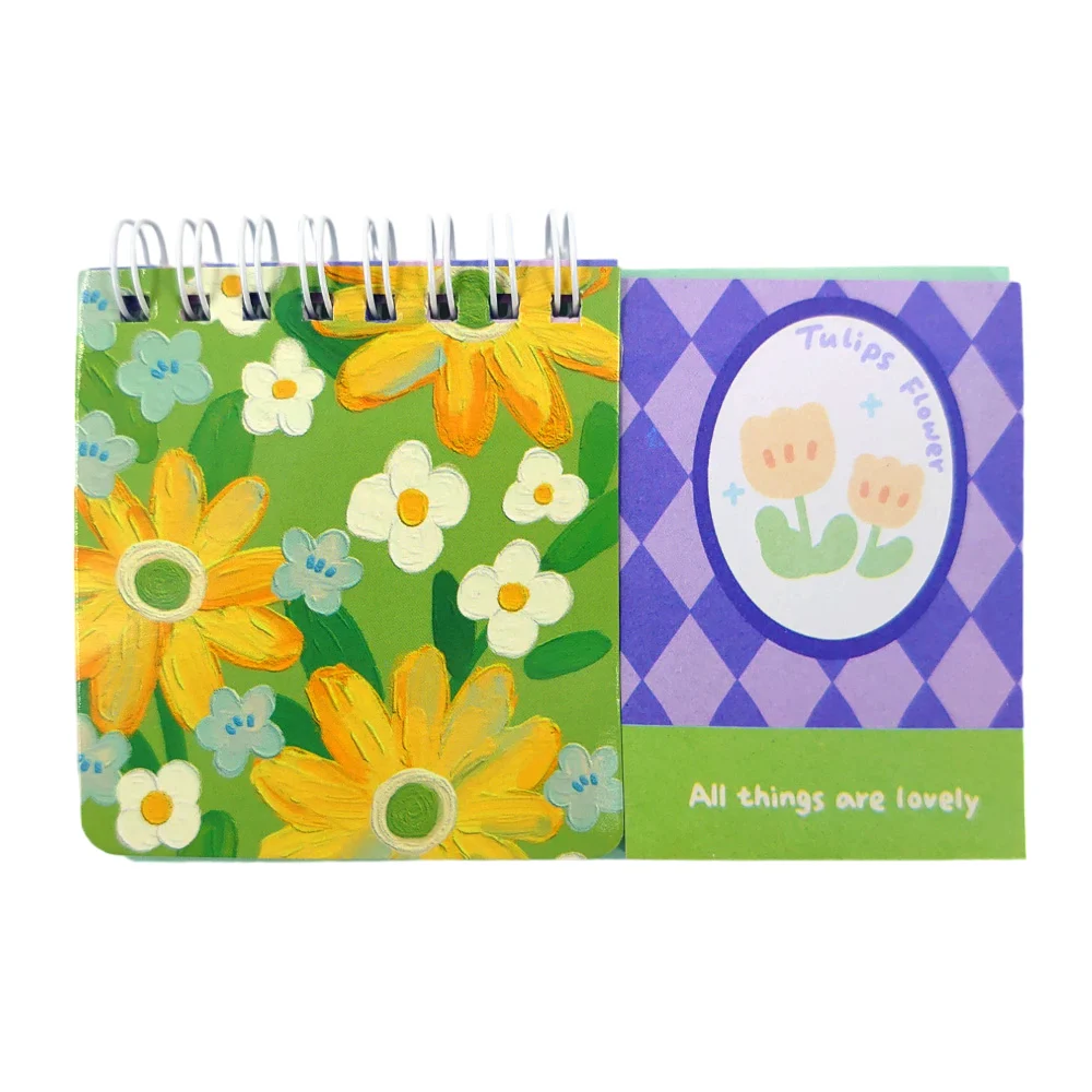 Set de libreta pequeña, con post it - notas adhesivas con diseño animado, variedad de modelos / kit notebook c / 2 / 740789