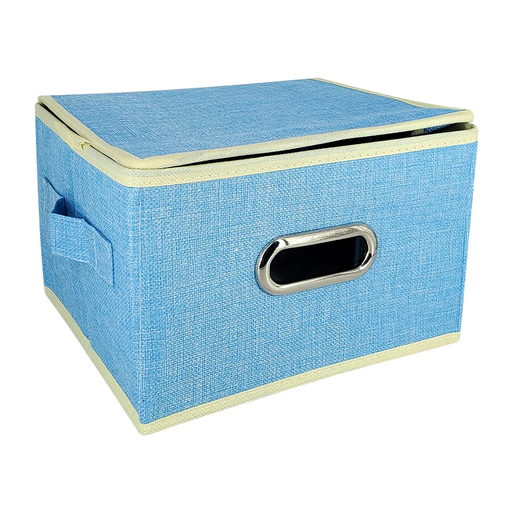 Caja organizadora rectangular de tela con doble agarradera 26x20x16cm, variedad de colores / 037656