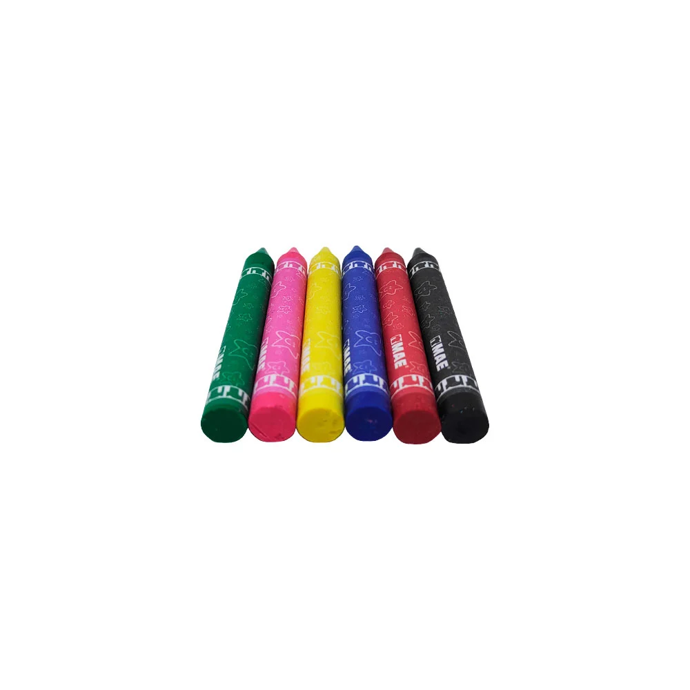 Caja con 6 crayolas crayones mae jumbo de cera, variedad de colores / cym-6j