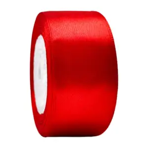 1pza Rollo liston de seda, 4cm de grosor en color rojo / cz-s-065