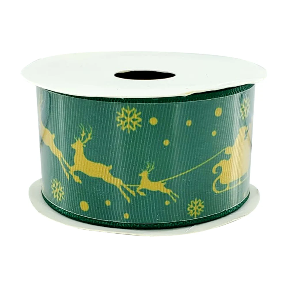 1pza Rollo listón navideño de tela 4cm de grosor, variedad de diseños / cz-s-174