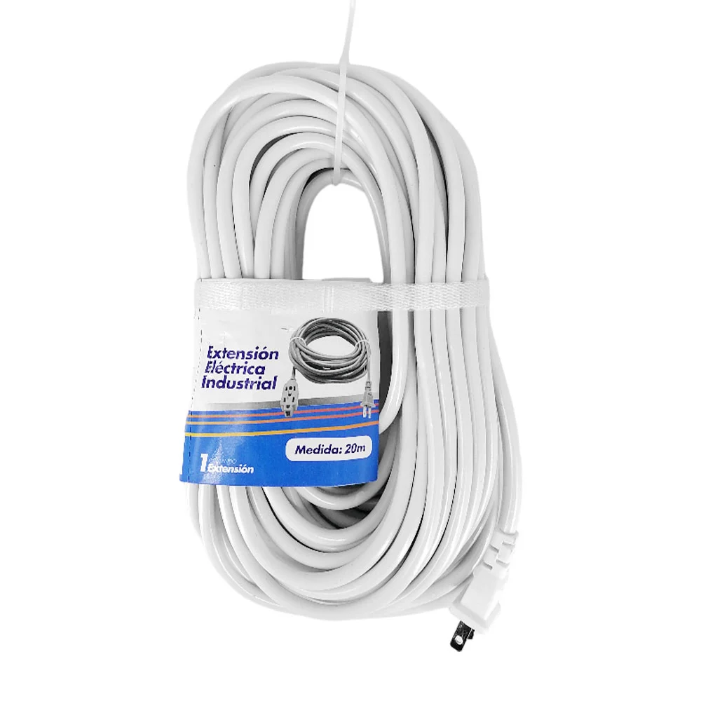 Extensión eléctrica industrial blanca de 20m / cz106
