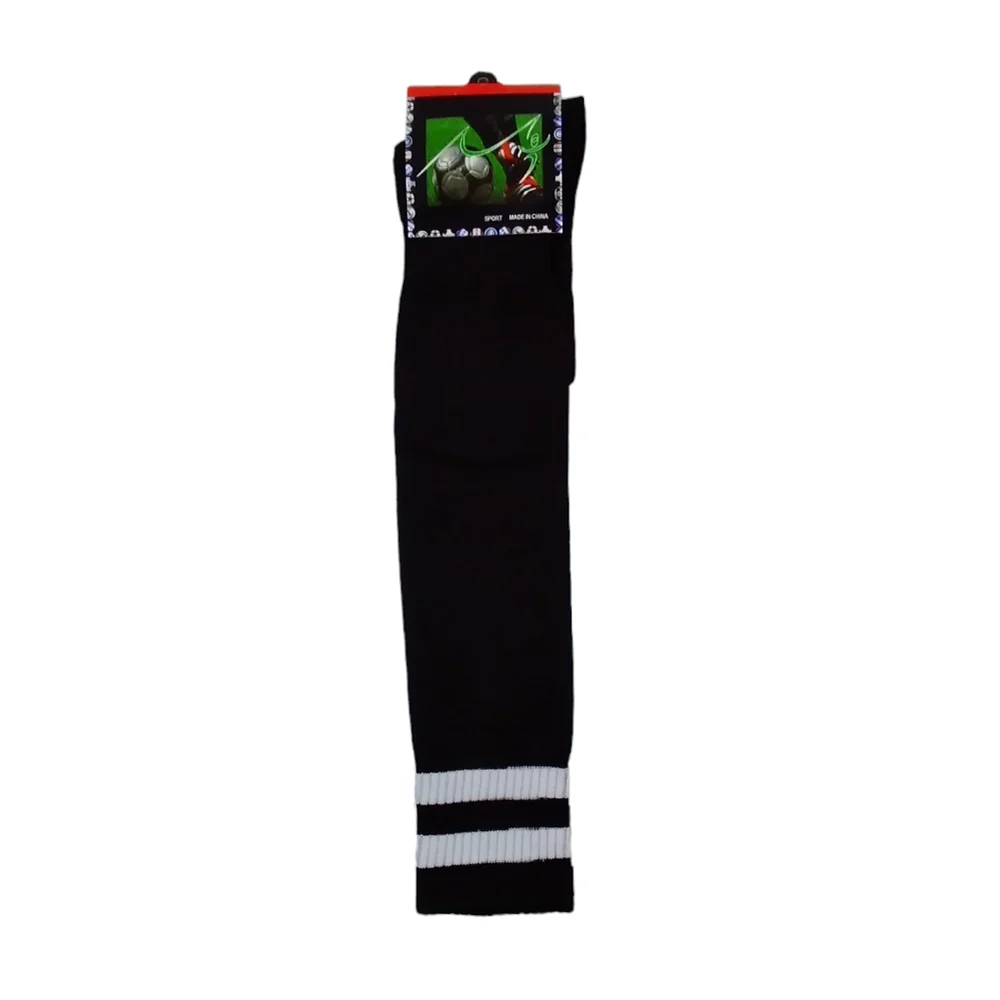 Par de calcetas largas para fútbol con diseño de 2 rayas horizontales, variedad de colores / sport
