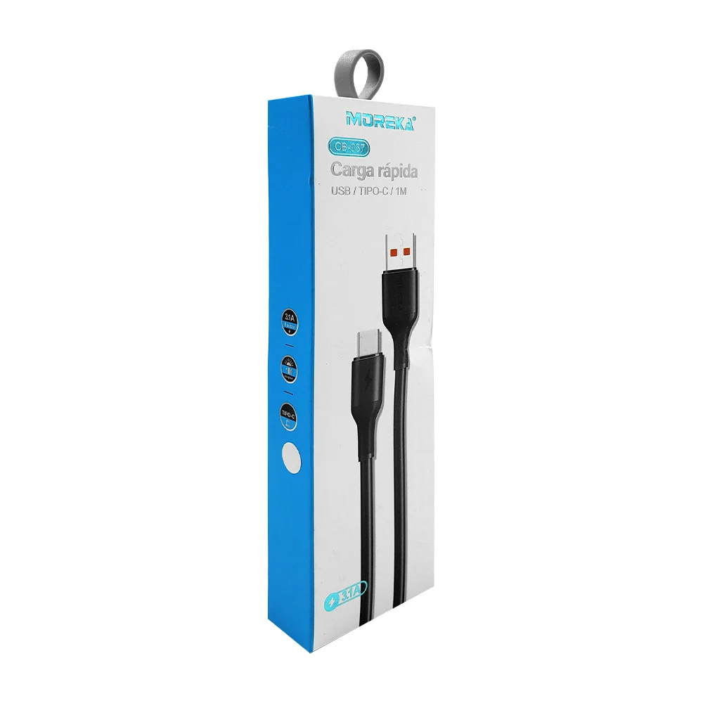 Cable de carga rápida moreka con entrada usb-tipo c, 1 metro, variedad de colores / cb-037