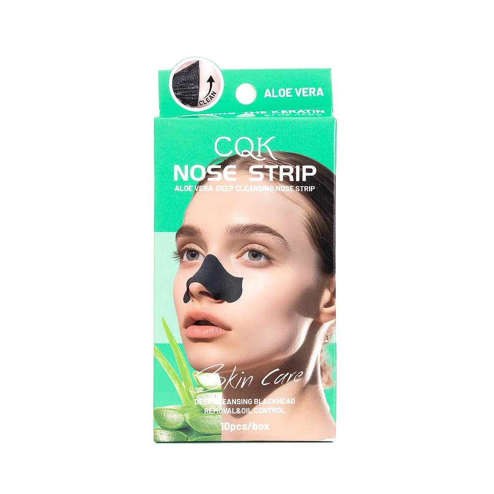 Paquete de 10 mascarillas cqk con extracto de aloe vera para retirar puntos negros de la nariz / nose strip / z457 / cqk-9274