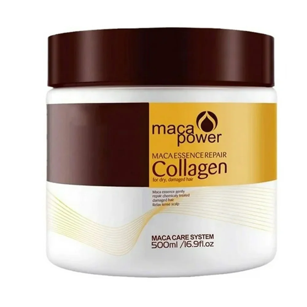 Mascarilla capilar con esencia de maca para cabello seco y dañado, 500ml / maca power / maybeluck