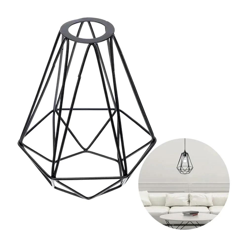 Soporte colgante tipo jaula con forma de diamante para bombilla-foco, 20cm / d-20673