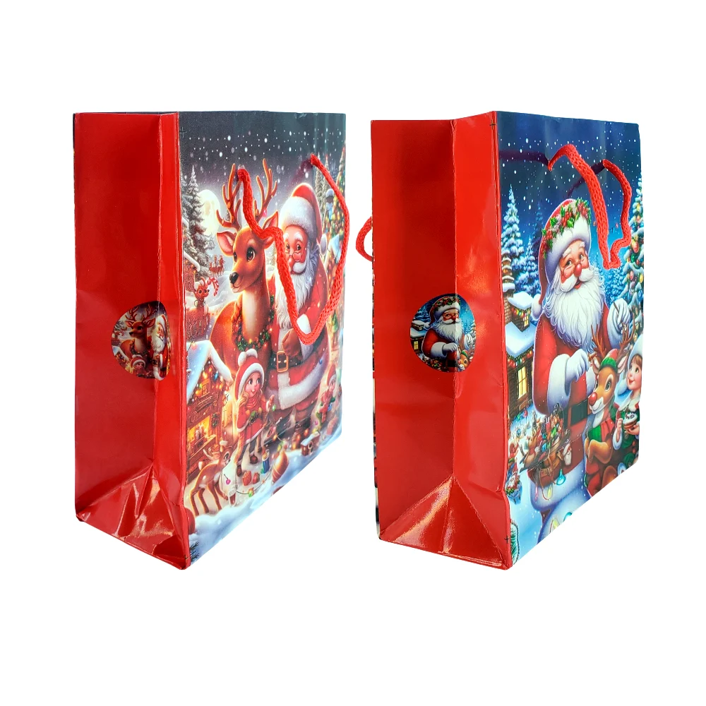 1pza Bolsa navideña de regalo chica, 12x16cm, variedad de modelos / yinzi / d-3-252