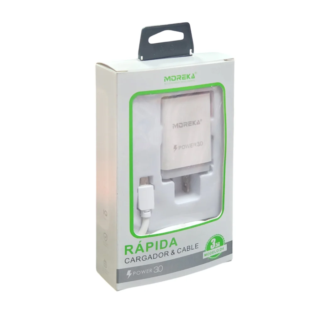 Combo cargador moreka con entrada v8 / d4-v8 / d4.