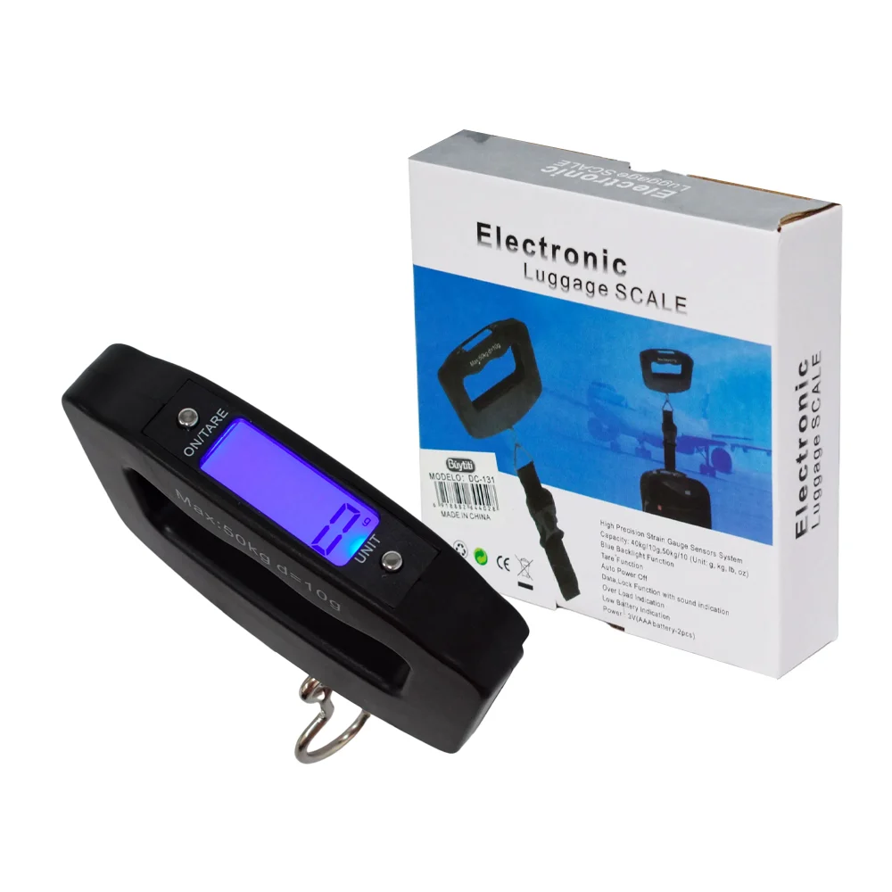 Báscula digital portátil para equipaje con capacidad de 50kg / electronic luggage scale / dc-131