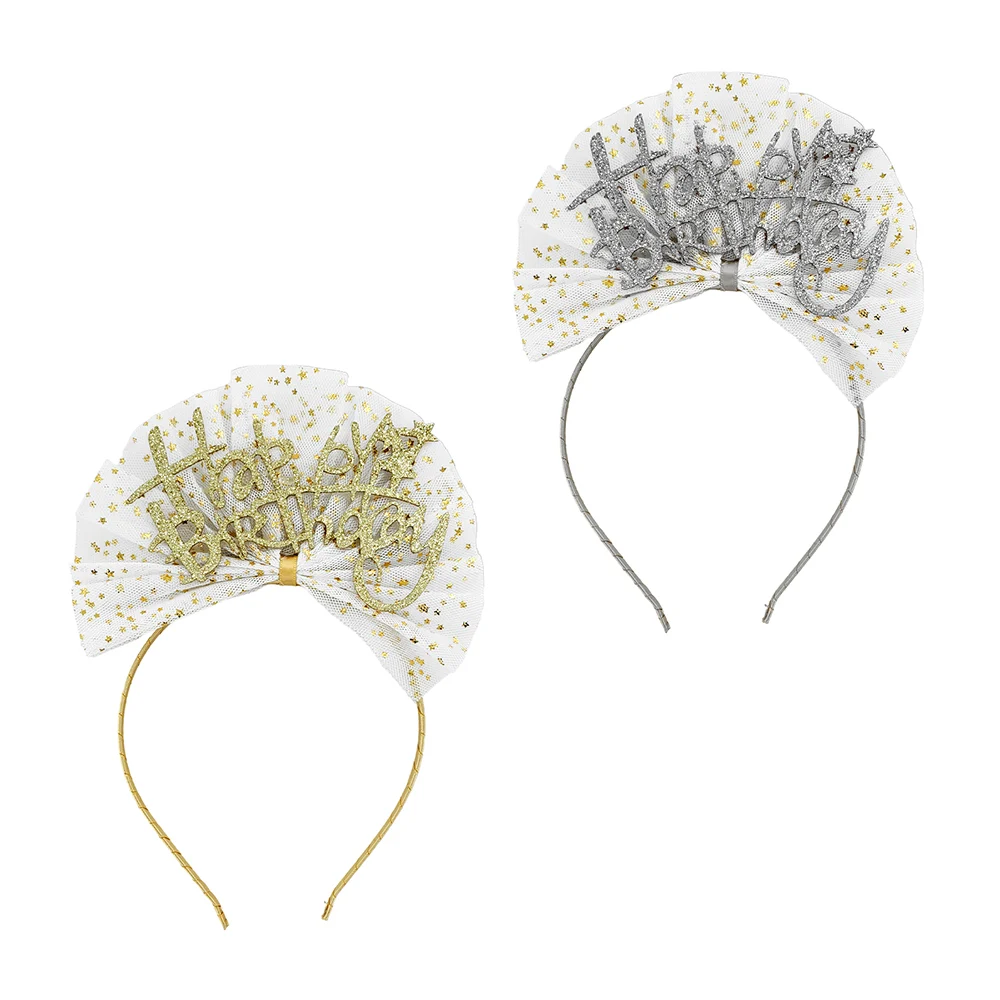 1pza Diadema con tul + frase happy birthday, variedad de colores / ddm-416