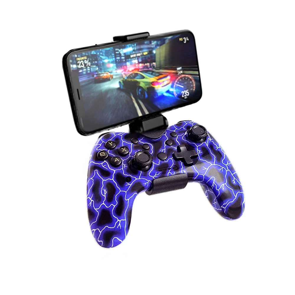 Control de videojuego inalámbrico sabala con diseño tipo rayo o negro con tira neón + soporte para celular, variedad de modelos / de911-2