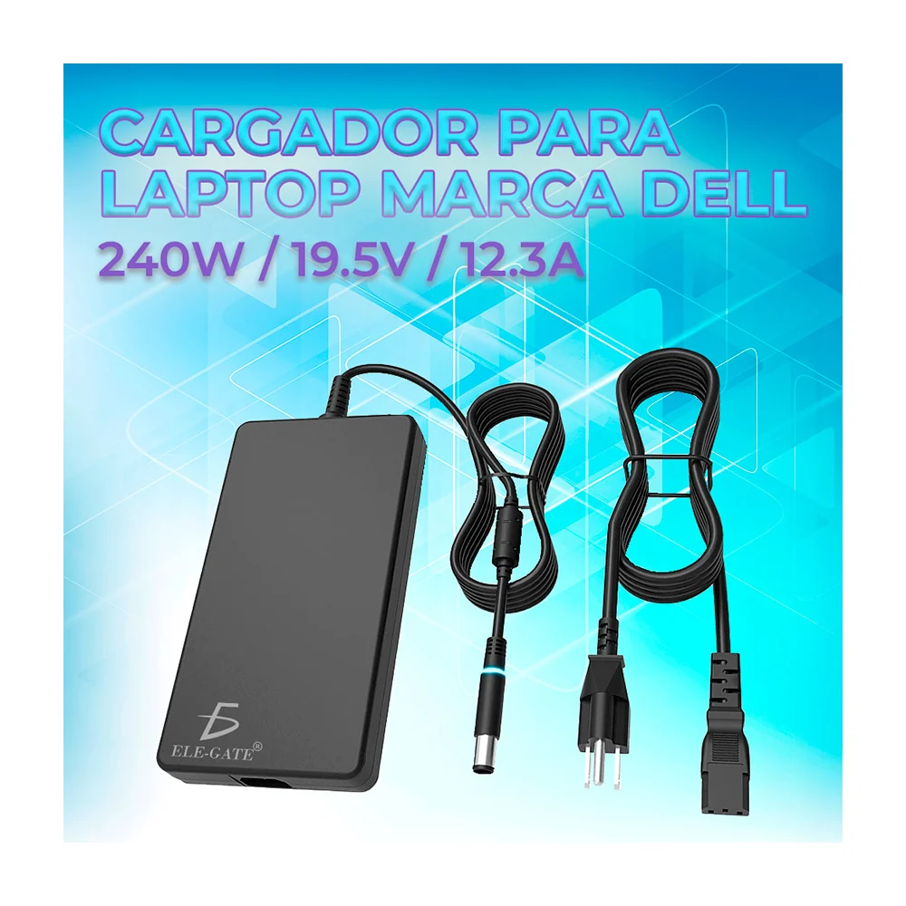 Cargador para laptop con punta de 7.4x5.0mm, compatible con dell / 240w 19.5v 12.3a