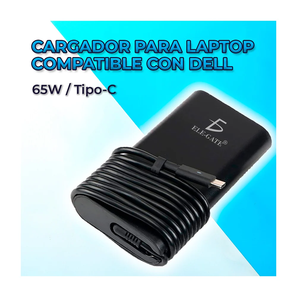 Cargador para laptop con entrada tipo c, compatible con dell precision / 65w 20v 3.25a