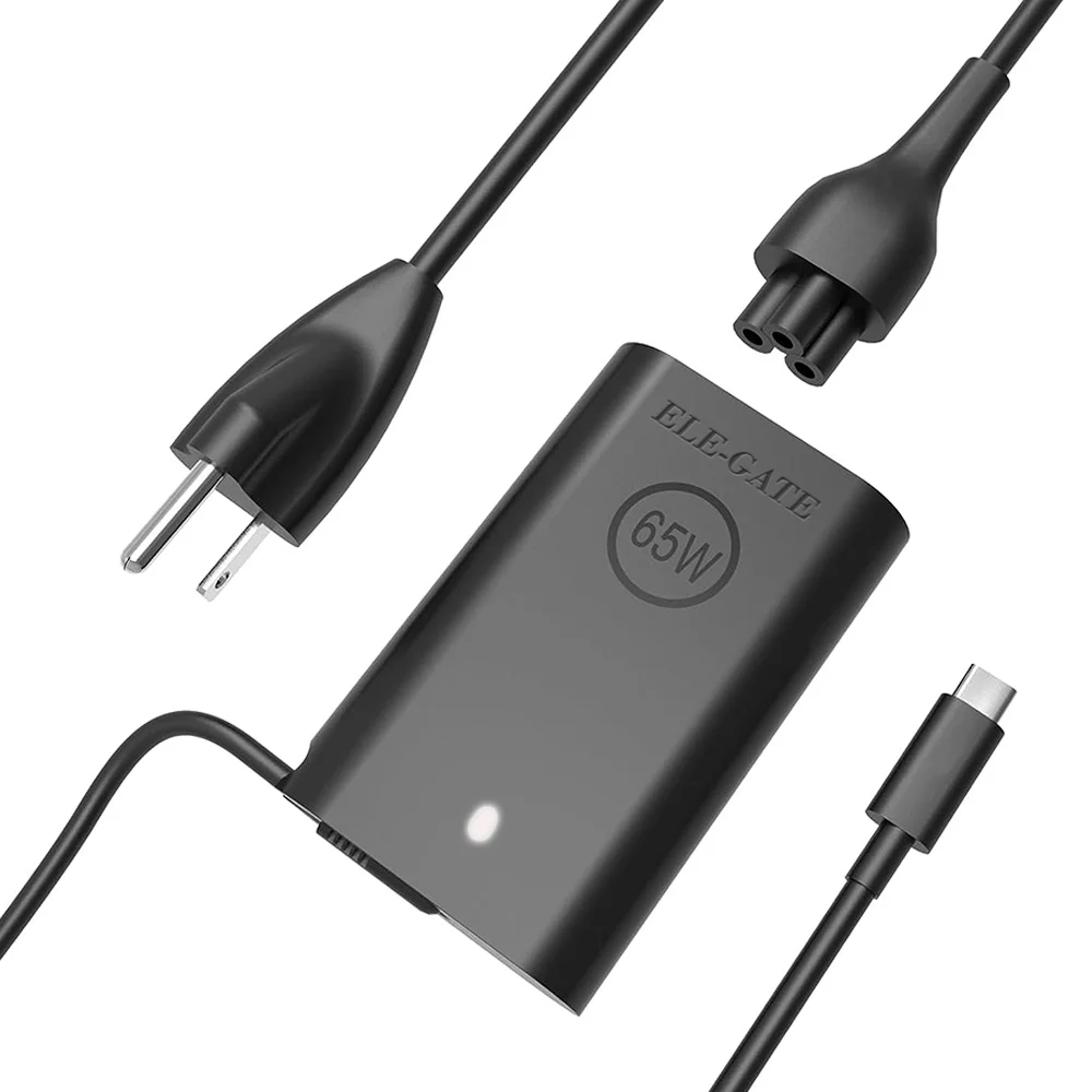 Cargador para laptop con entrada tipo c, compatible con dell / 65w 240v 1.5a