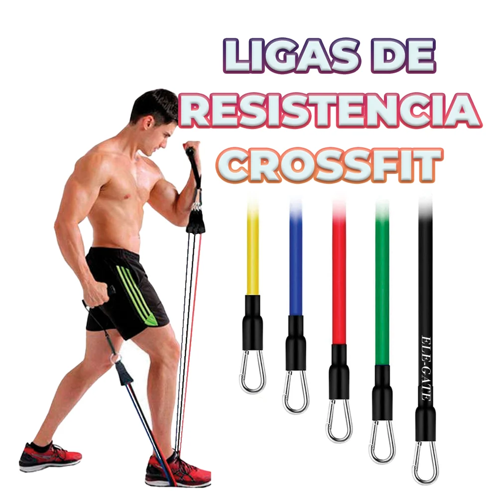 Juego de bandas ligas de resistencia con 5 niveles para hacer ejercicio, variedad de colores