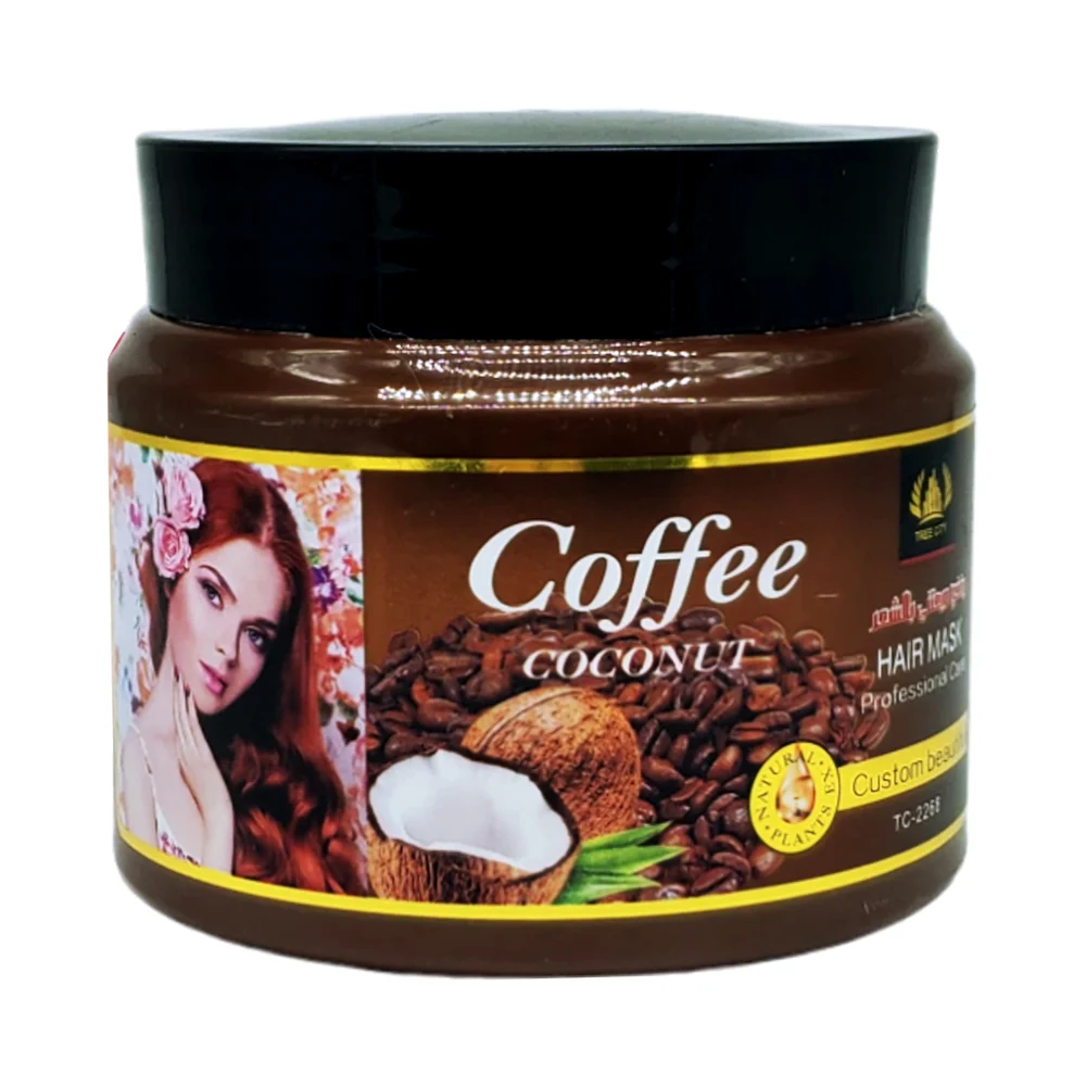 1pza mascarilla capilar con extracto de café y coco + capacidad de 500g / tc-2268