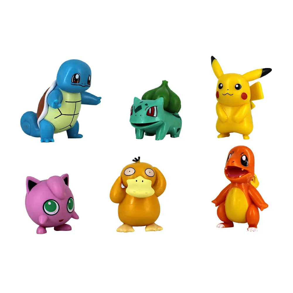 Paquete con 6 mini figuras coleccionables en forma de personajes pokemón, variedad de diseños / dm1046 / dm2007