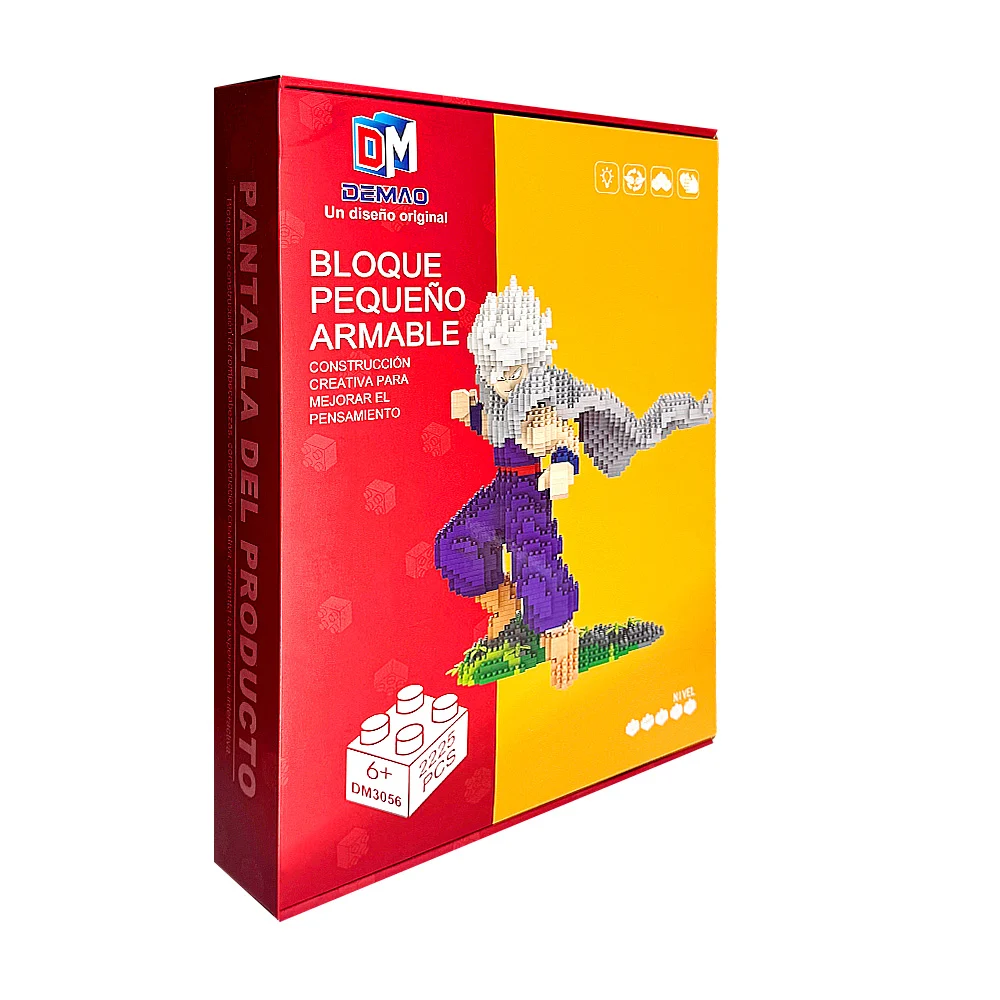 Figura didáctica de mini bloques armables con 2225 pzas en forma de personaje de dragon ball / demao / dm3056