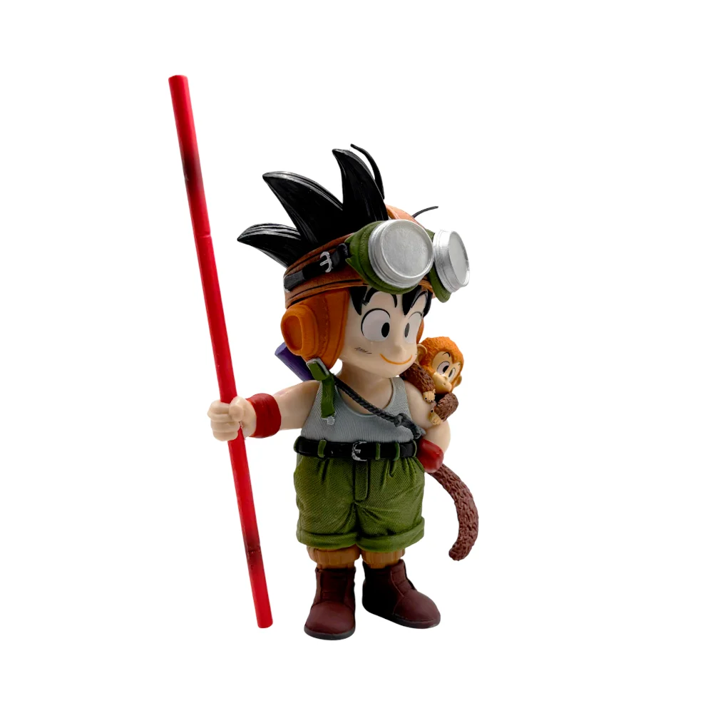 Figura coleccionable dragón ball goku con lentes, short, báculo sagrado y mono, 22 cm / goku de niño / sm5265 / goku con cola