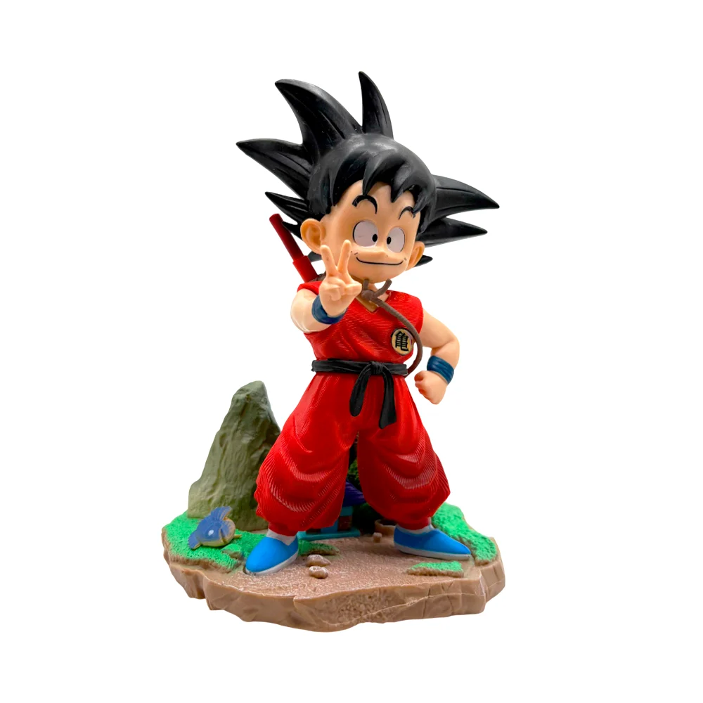 Figura coleccionable de dragón ball goku 18.5cm, brazos intercambiables y base decorativa / dm5291 / goku de niño