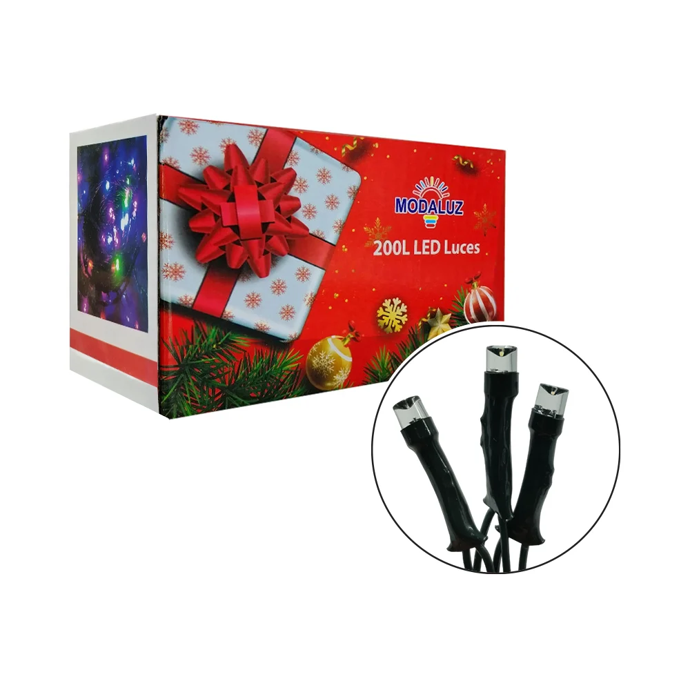 Serie con cable verde de 200l luces led con luz cálida para decoración de navidad, 15m / dml8152