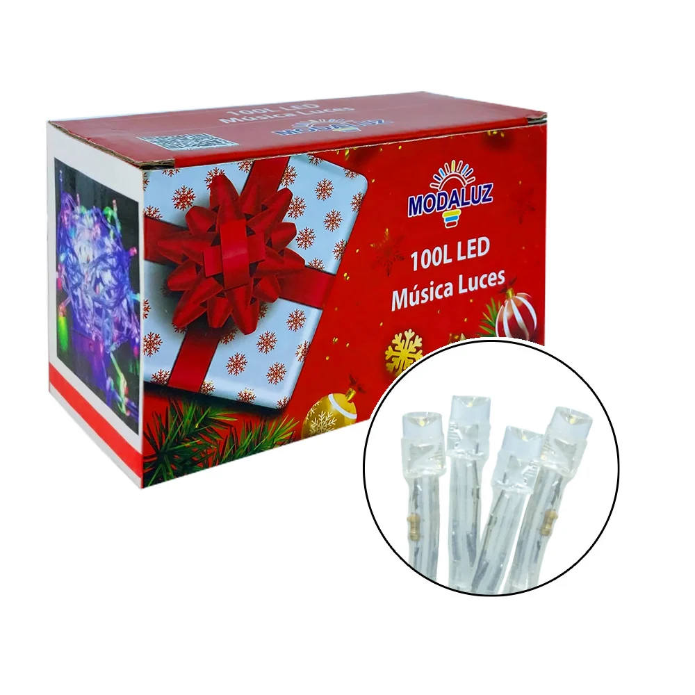 Serie de luces cálidas 100 led moda luz con música / dml8161