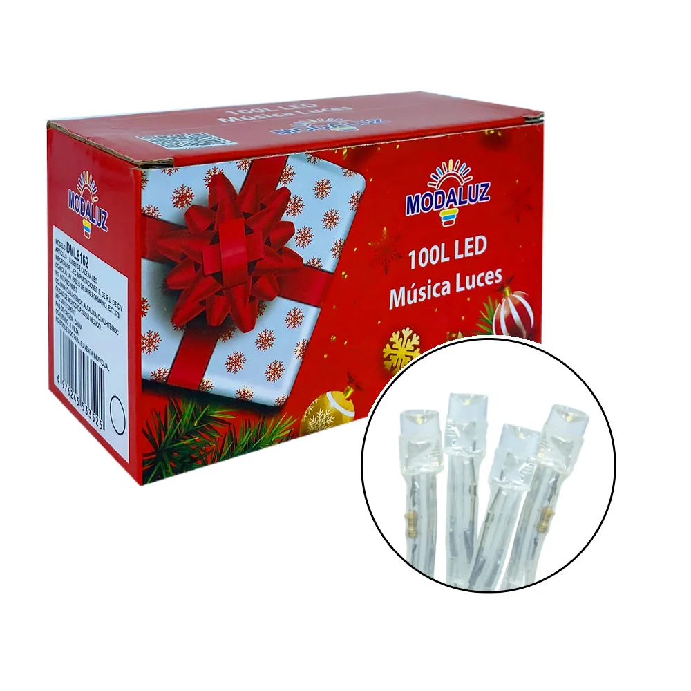 Serie de luces blancas 100 led moda luz con música / dml8162