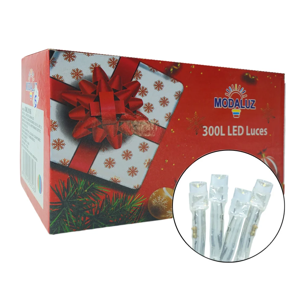 Serie de cable transparente con 300l luces led rgb moda luz para decoración de navidad, 15m / dml8166