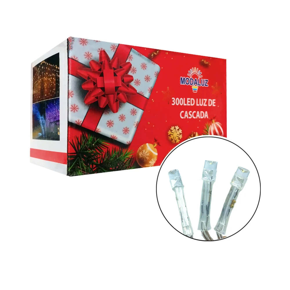 Serie cascada navideña de 300l luces led rgb moda luz para decoración / dml8178