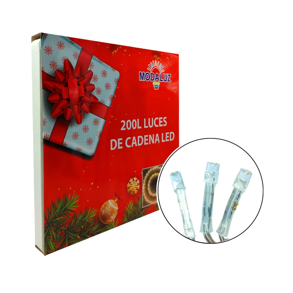 Serie de 200l luces led de cadena lineal con luz cálida para decoración navideña / moda luz / dml8191