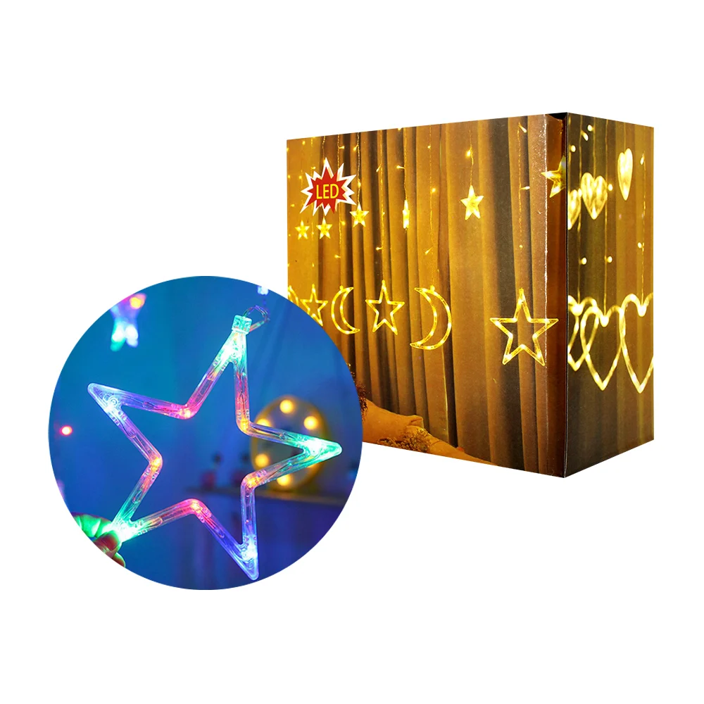 Serie navideña con 10 luces rgb en forma de estrella / dml8208