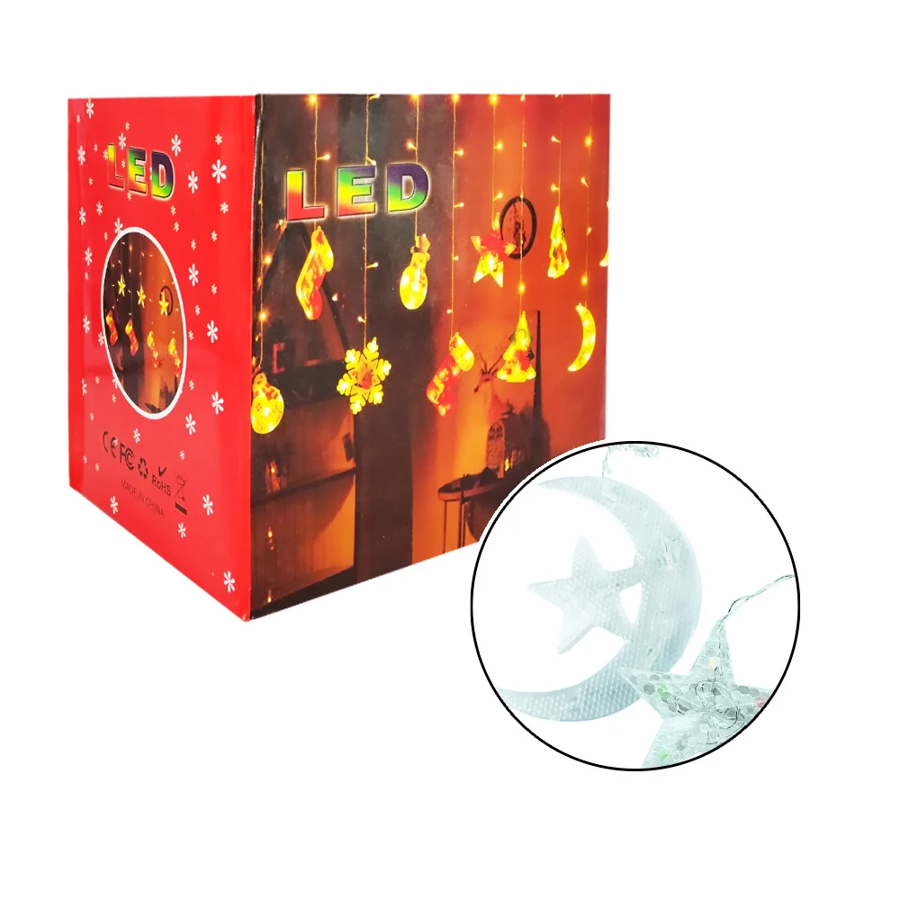 Serie de luces de colores led moda luz 10 figuras de lunas con estrellas / dml8228