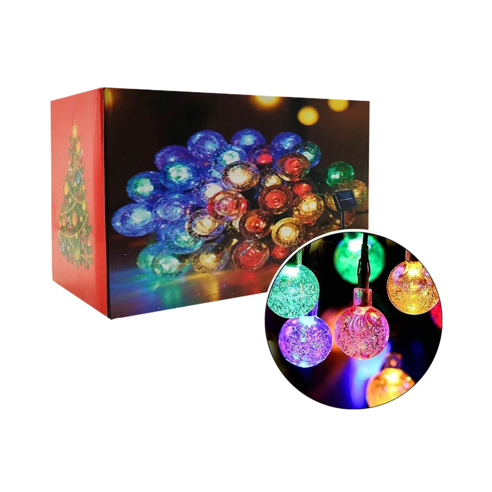 Serie de luces led rgb con diseño en forma de mini focos transparentes y panel solar para decoración de jardín / moda luz / dml8762