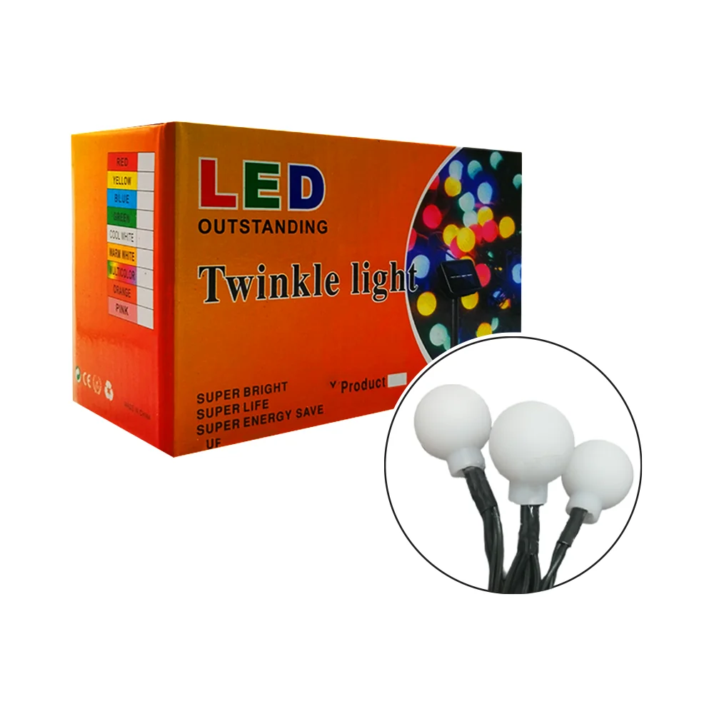 Serie de luces led con luz cálida, diseño en forma de mini focos blancos para decoración de jardín con panel solar / moda luz / dml8768