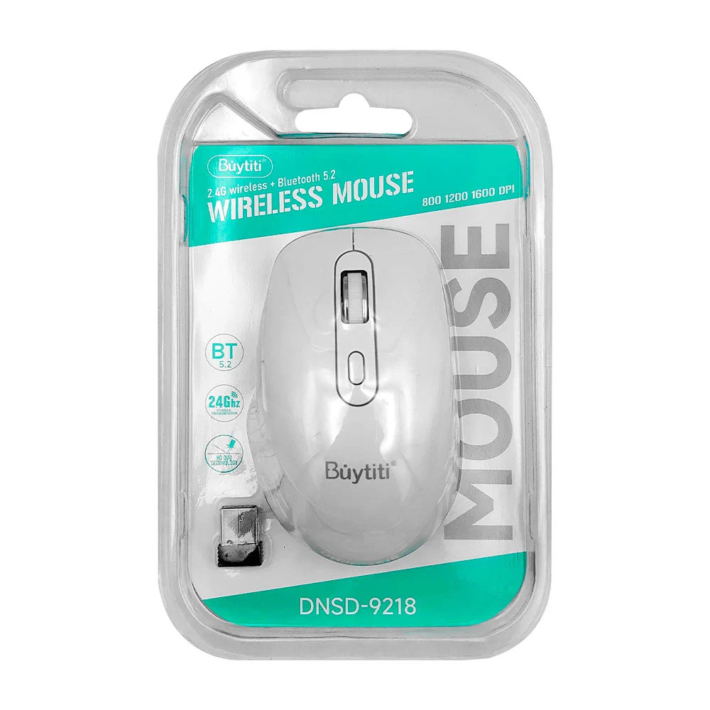 Mouse inalámbrico buytiti de color blanco, 2.4ghz / wireless mouse / dnsd-9218
