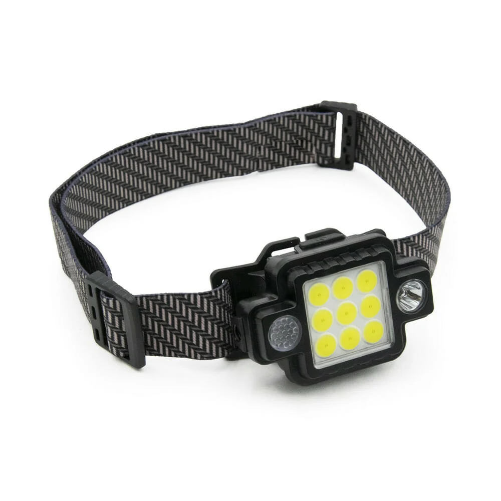Lámpara cuadrada de 11 leds con 5 modos intercambiables y banda ajustable tipo minero / tm-g21