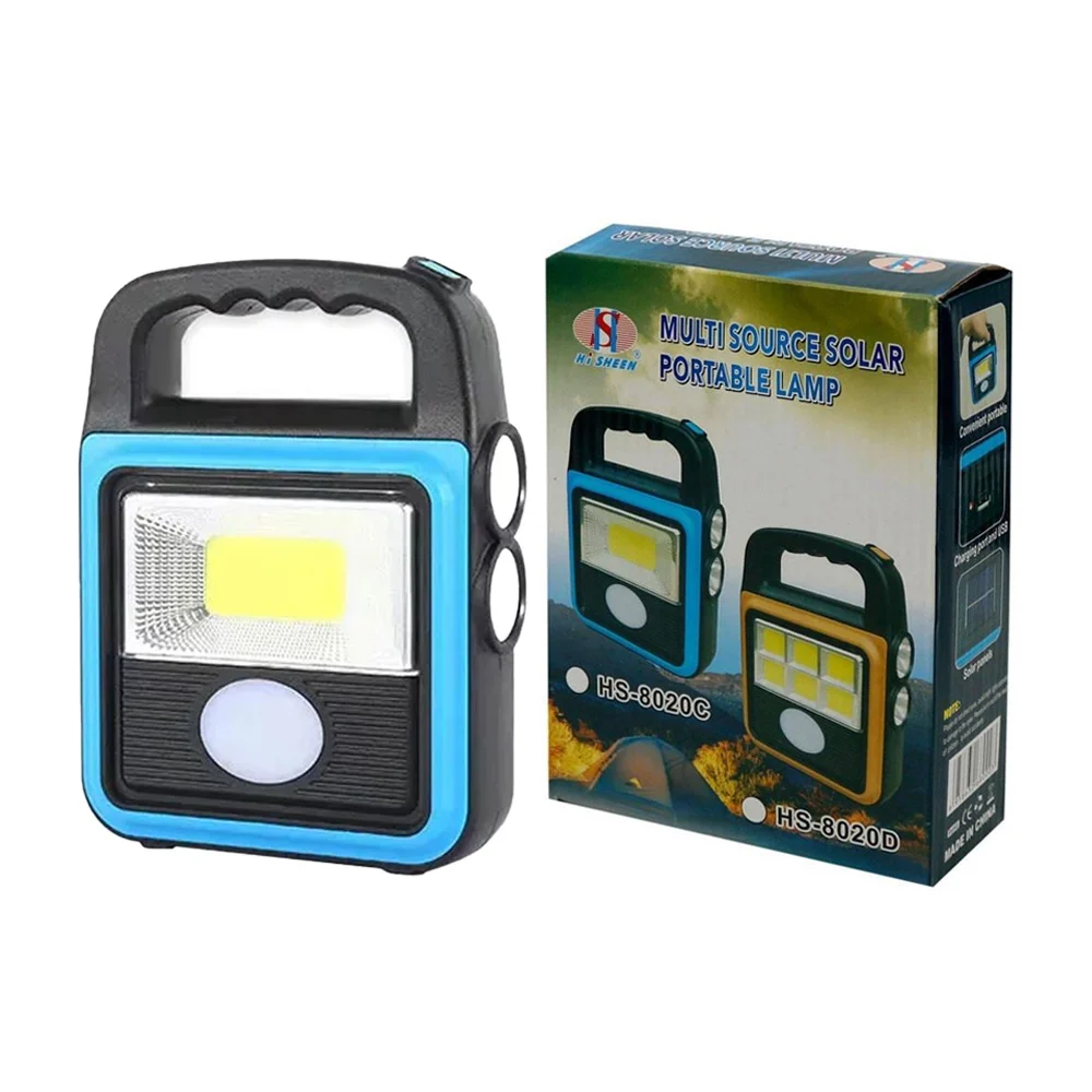 Lámpara linterna recargable multifuncional con panel solar / hs-8020c / led153