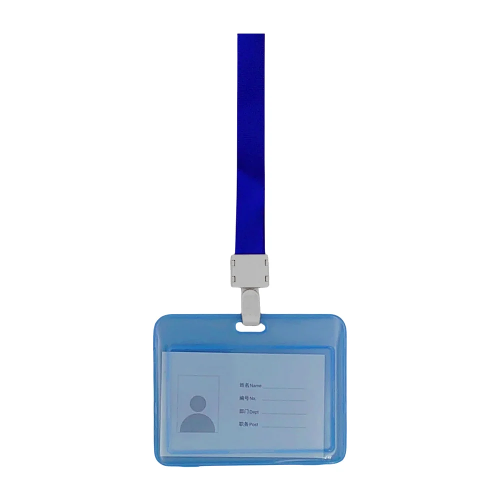 1pza porta gafete - funda protectora horizontal de plástico translúcida para tarjetas de 8.5x5.4cm con correa tipo listón, variedad de colores / dx-813 / xinding / 900658
