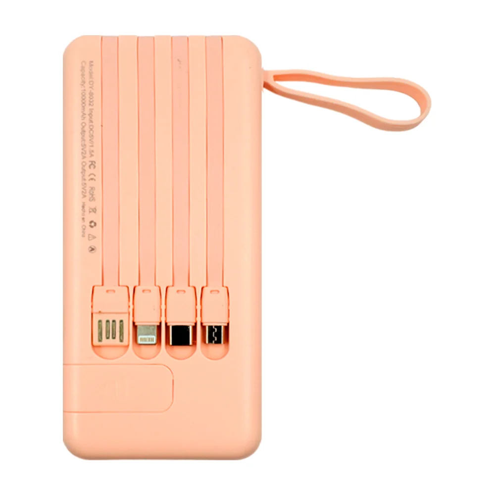 Power bank / batería portátil con 2 puertos usb, puerto tipo c, cable usb, v8, tipo c, lightning, pantalla digital y capacidad de 10000mah, variedad de colores / kingsmart / dy-8032