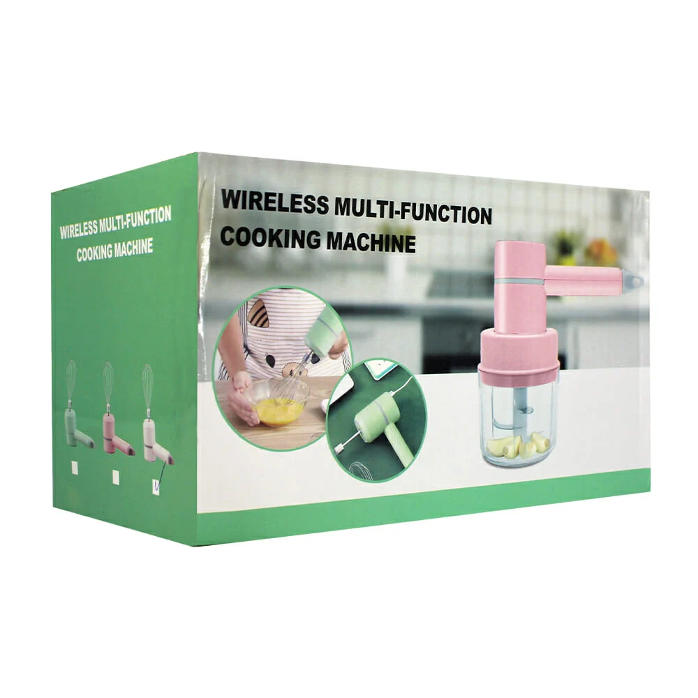 Batidor eléctrico multifuncional con triturador y 2 aspas metálicas tipo globo / wireless multi-function cooking machine
