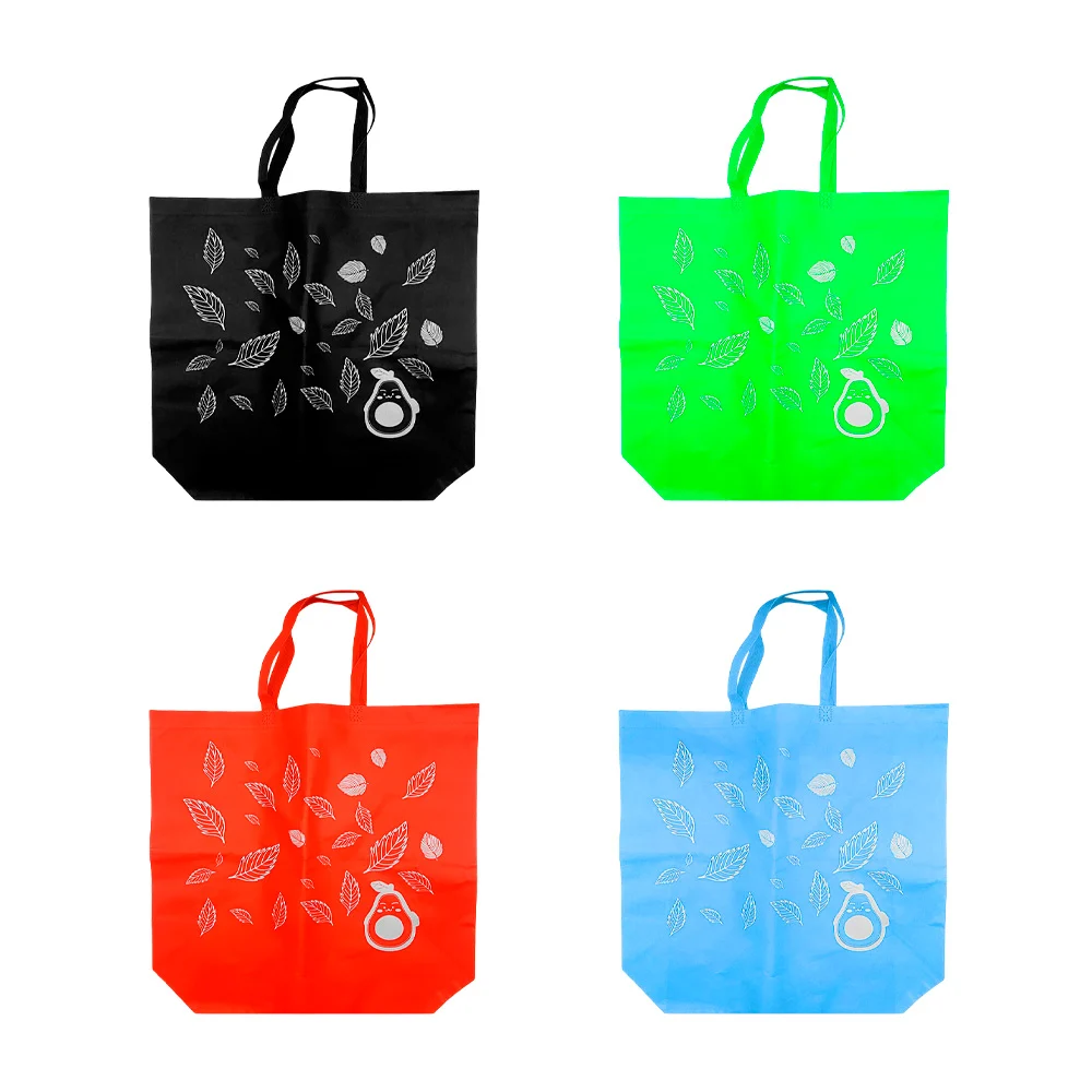 Bolsa de plástico ecológica para mandado con estampado de hojas y aguacate, 49x46cm / dz-004