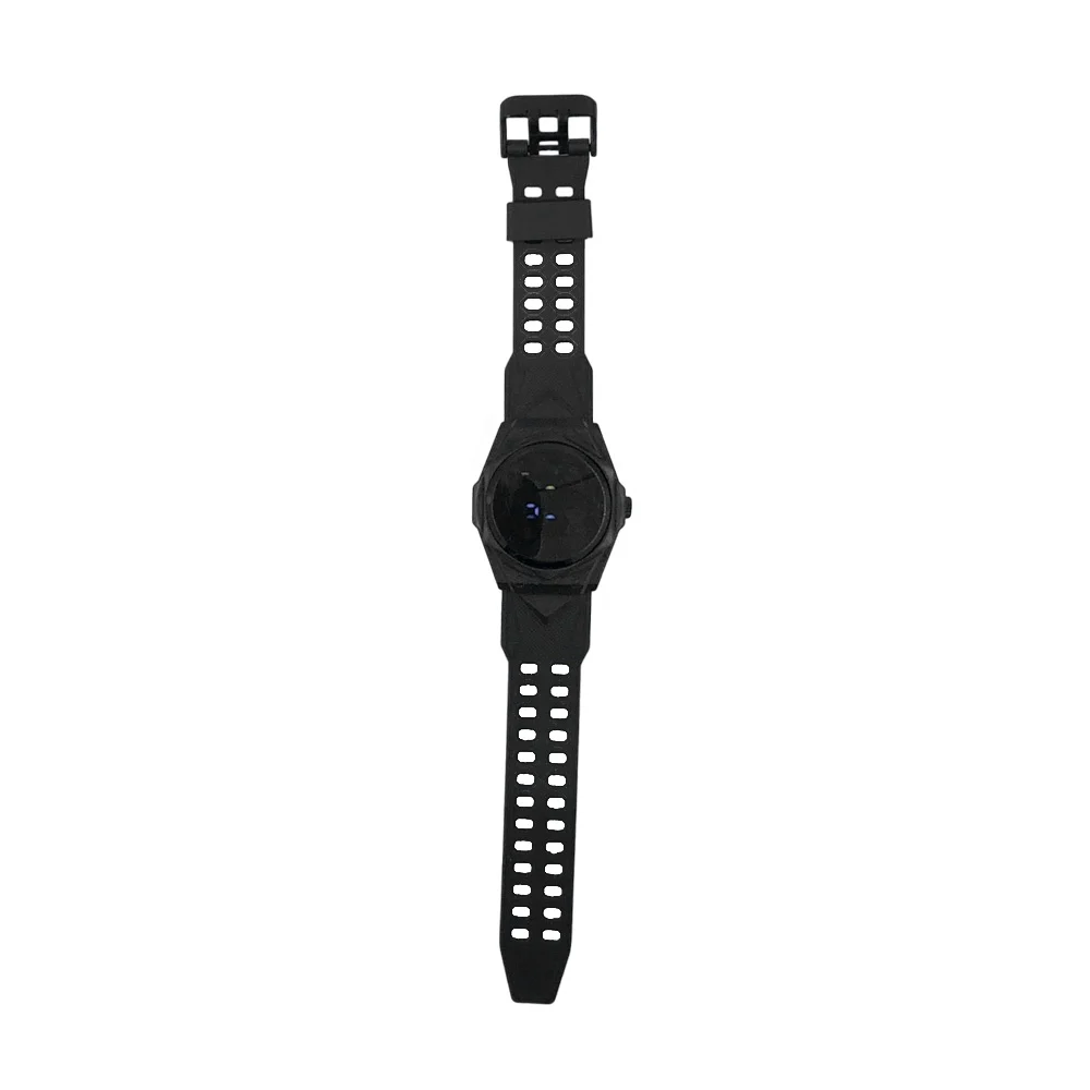Reloj pulsera digital con pantalla redonda y extensible de silicón con ranura doble para abrochar, variedad de colores / dzb-2902